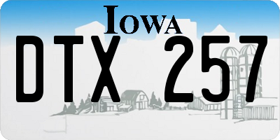 IA license plate DTX257
