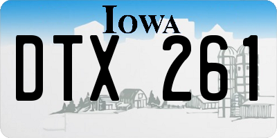 IA license plate DTX261