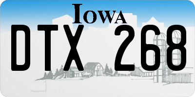 IA license plate DTX268