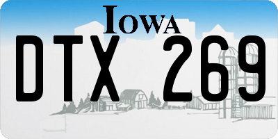 IA license plate DTX269