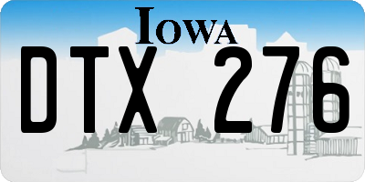 IA license plate DTX276