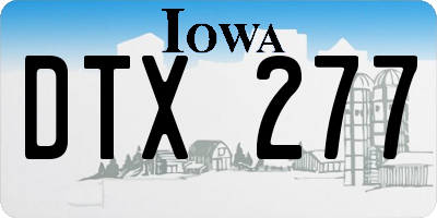 IA license plate DTX277