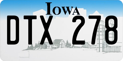 IA license plate DTX278