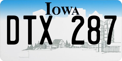 IA license plate DTX287