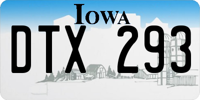 IA license plate DTX293