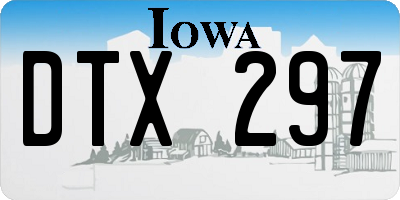 IA license plate DTX297