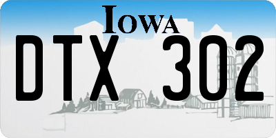 IA license plate DTX302