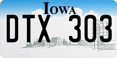 IA license plate DTX303
