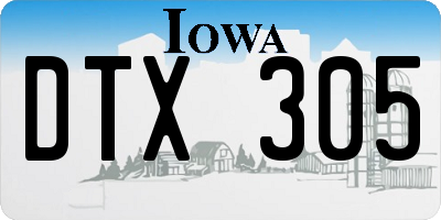 IA license plate DTX305