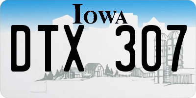 IA license plate DTX307