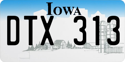 IA license plate DTX313