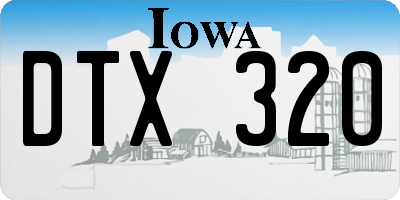 IA license plate DTX320