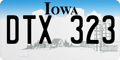 IA license plate DTX323