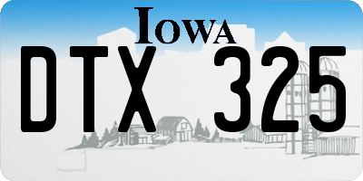 IA license plate DTX325