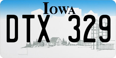 IA license plate DTX329