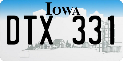 IA license plate DTX331