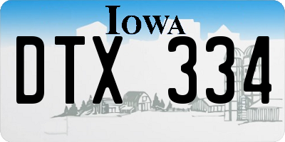 IA license plate DTX334