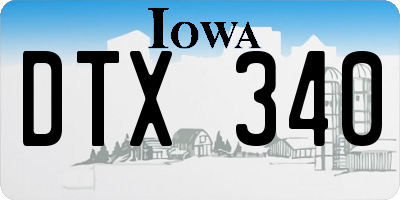 IA license plate DTX340