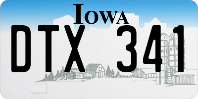 IA license plate DTX341