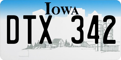 IA license plate DTX342
