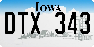 IA license plate DTX343