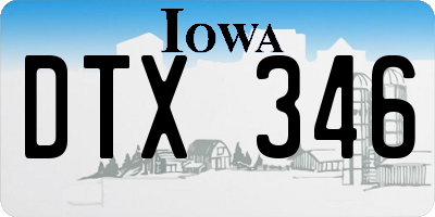 IA license plate DTX346