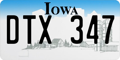 IA license plate DTX347