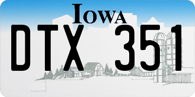 IA license plate DTX351