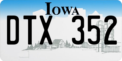 IA license plate DTX352