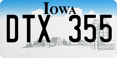 IA license plate DTX355