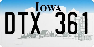 IA license plate DTX361