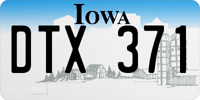 IA license plate DTX371