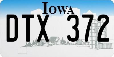 IA license plate DTX372
