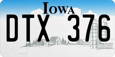 IA license plate DTX376