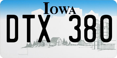 IA license plate DTX380