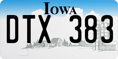 IA license plate DTX383