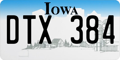 IA license plate DTX384