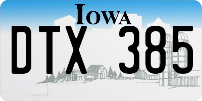 IA license plate DTX385