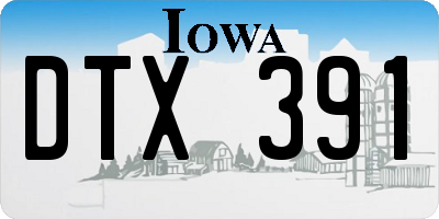 IA license plate DTX391