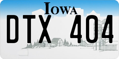 IA license plate DTX404