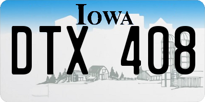 IA license plate DTX408