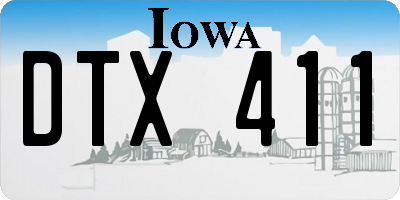 IA license plate DTX411