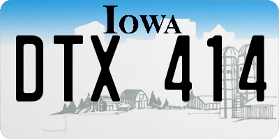 IA license plate DTX414