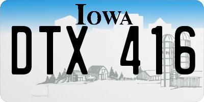 IA license plate DTX416