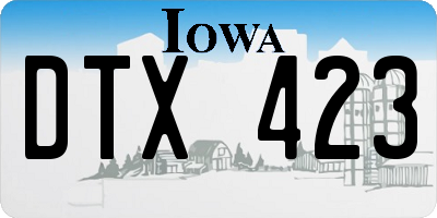 IA license plate DTX423