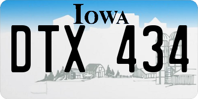 IA license plate DTX434