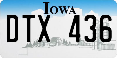 IA license plate DTX436