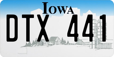 IA license plate DTX441