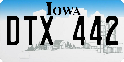 IA license plate DTX442