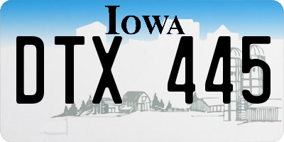 IA license plate DTX445